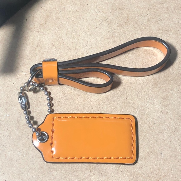 Coach Bright Orange Patent Leather Key Holder - Picture 2 of 4